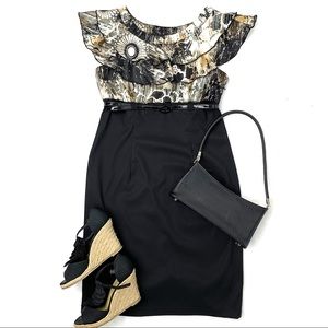 Black Mid Length Dress Formal Office Size 10